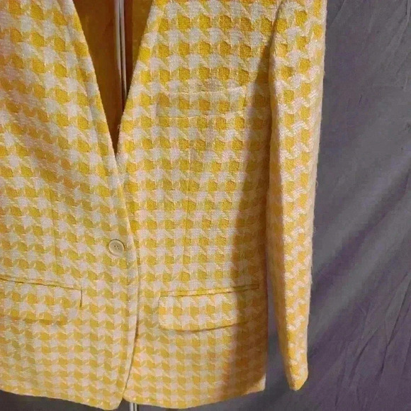 Yellow Houndstooth Vintage Anne Klein II Jacket - Picture 4 of 9